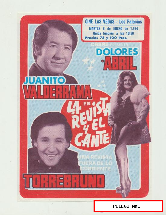 Juanito Valderrama en La revista y el Cante. Programa doble. Coliseo Cinema-Los Palacios 1974