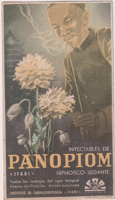 "Secante (21x12 Cm.) Publicidad de inyectables de Panopiom. ""ifabi"" Hípnotico-sedante. Sin usar"