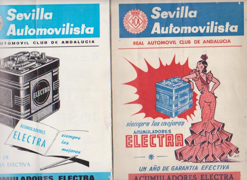 Sevilla Automovilista. Real Automóvil Club de Andalucía. Revistas nº 317 y 332. Marzo de 1966 y Septiembre de 1968