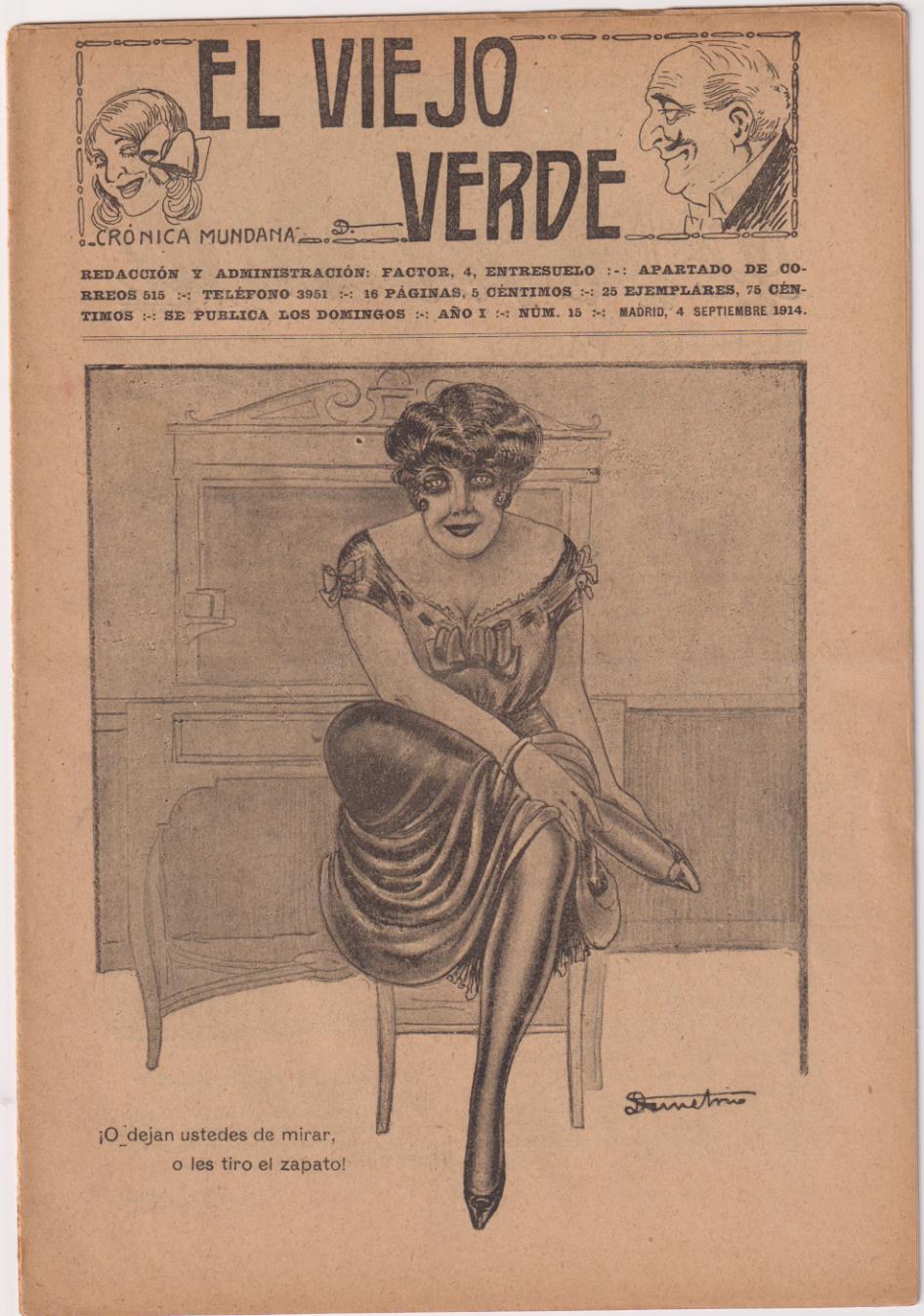 El Viejo Verde nº 15. Madrid 4 de Septiembre de 1914