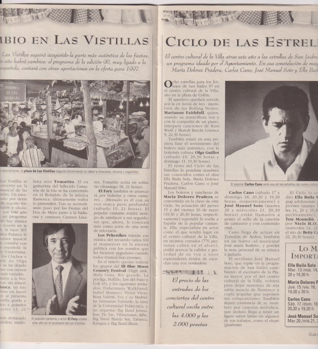 Guía del Ocio. La Feria de San Isidro 1997. 18 páginas