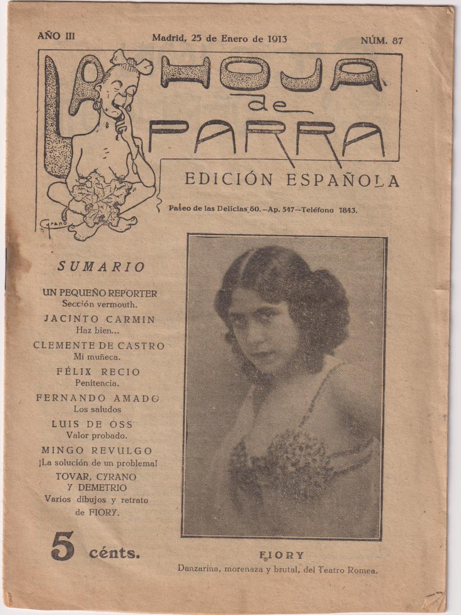 La Hoja de parra nº 87. Edición Española. 25 de Enero de 1913