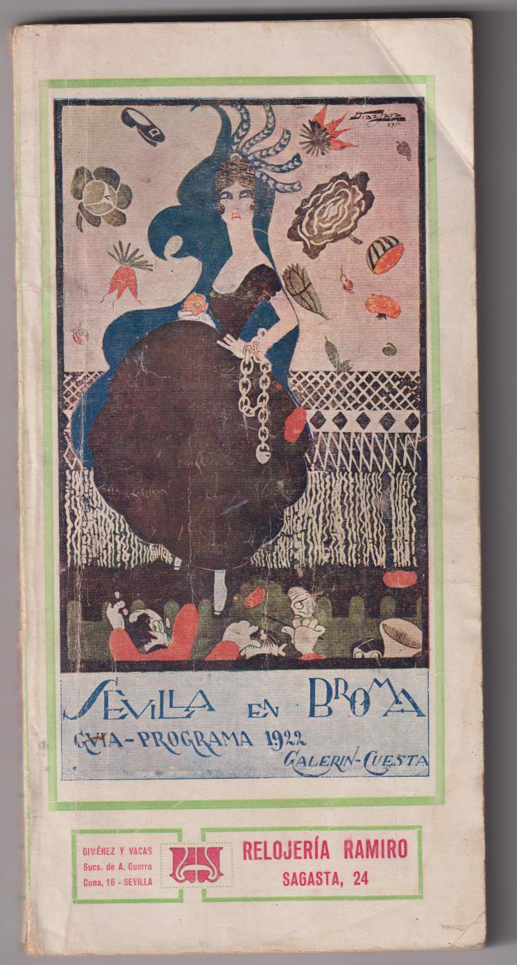 Sevilla en Broma. Guía Programa 1922. Galerín-Cuesta