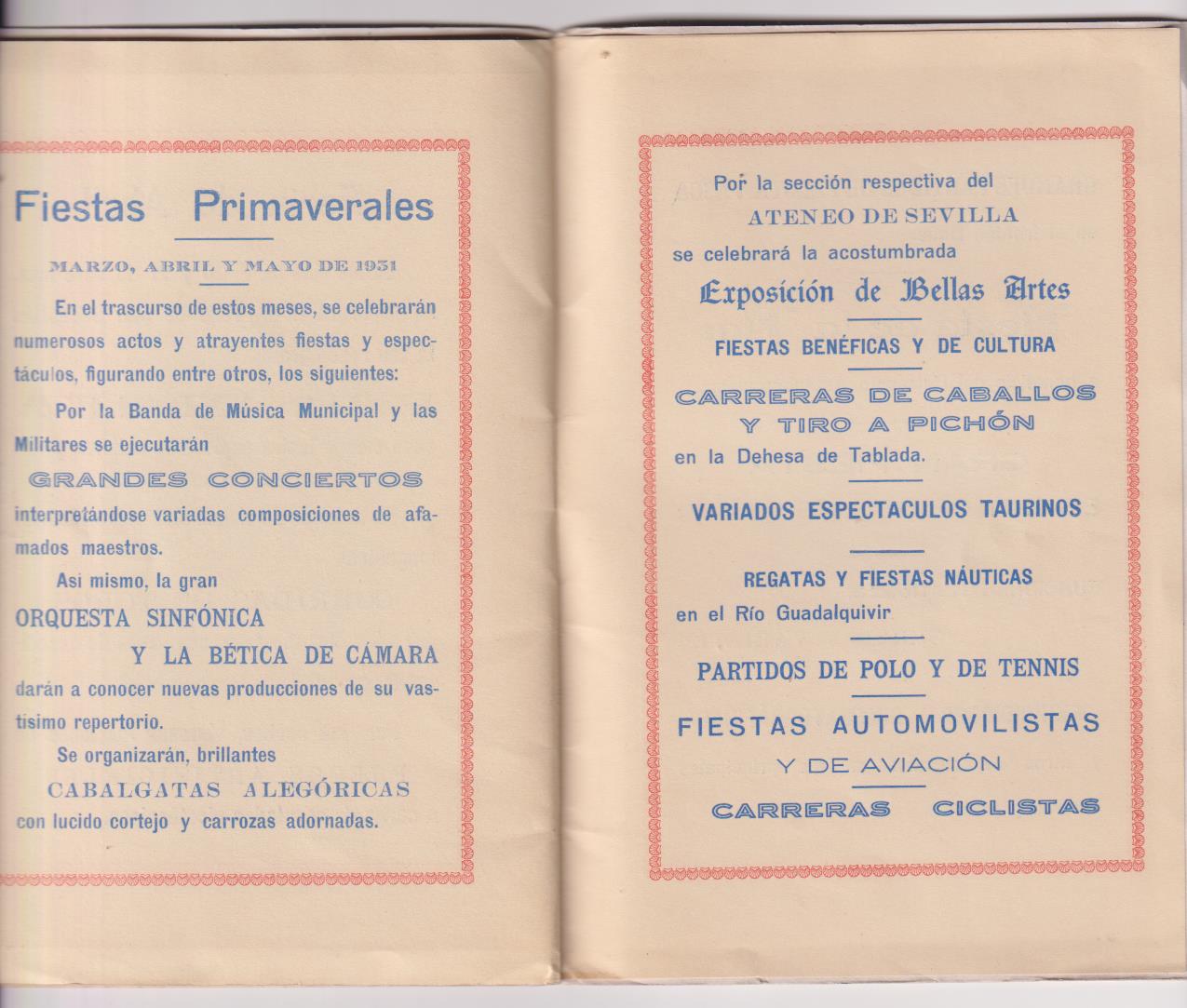 Sevilla Fiestas en Primavera. Semana Santa y Feria de Abril 1931