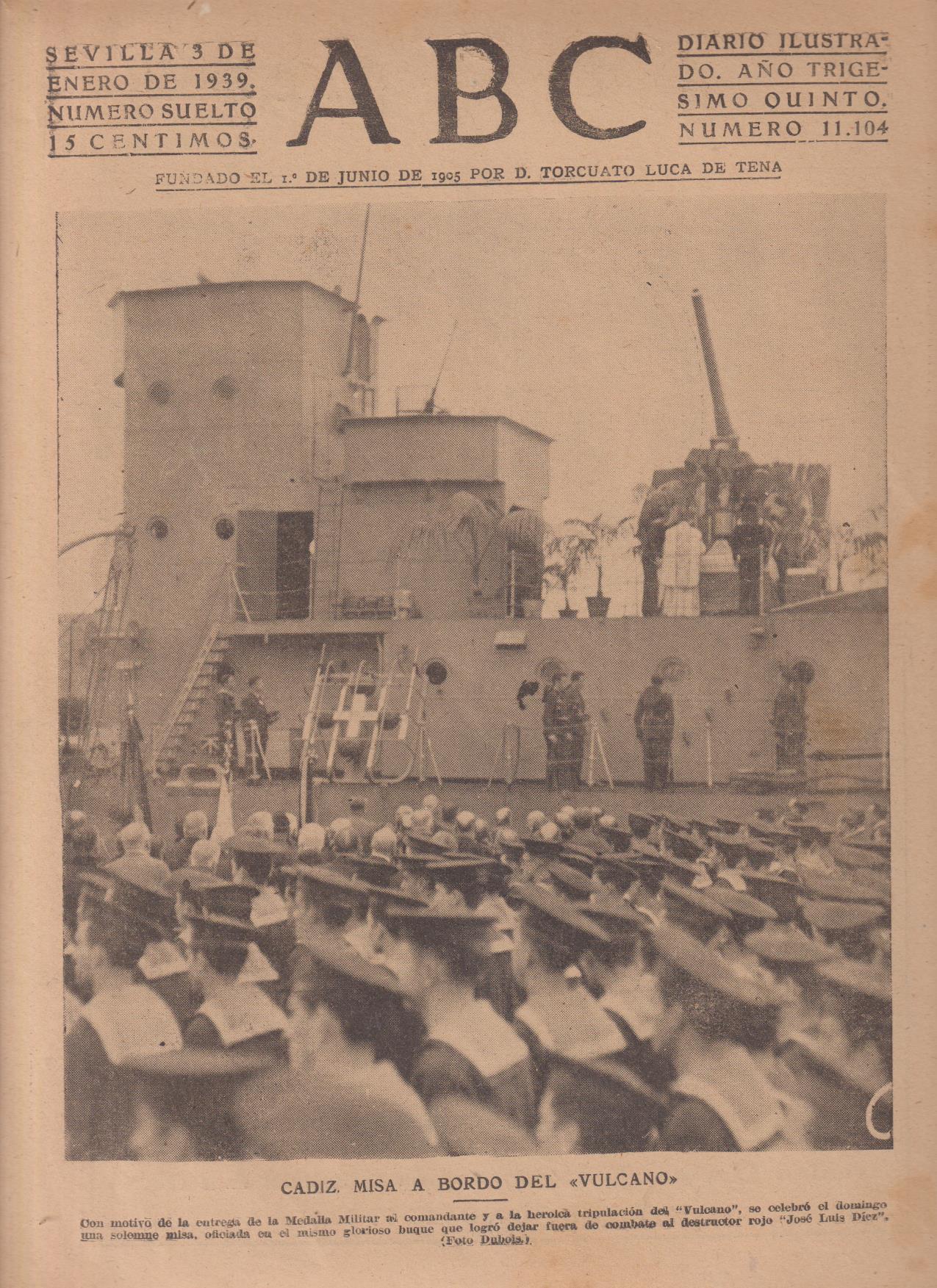 ABC de Sevilla nº 11104. 3 de Enero de 1939 (Guerra Civil)