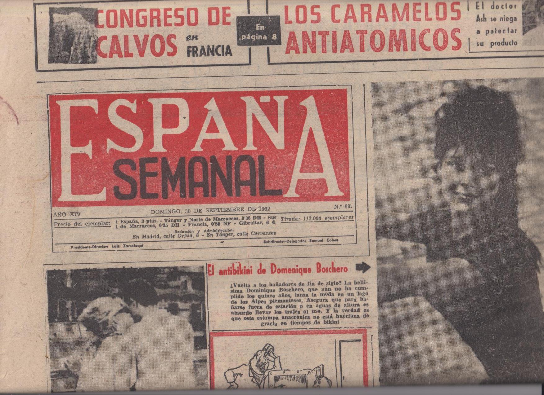 España Semanal nº 693. Tánger 30 de Septiembre de 1962
