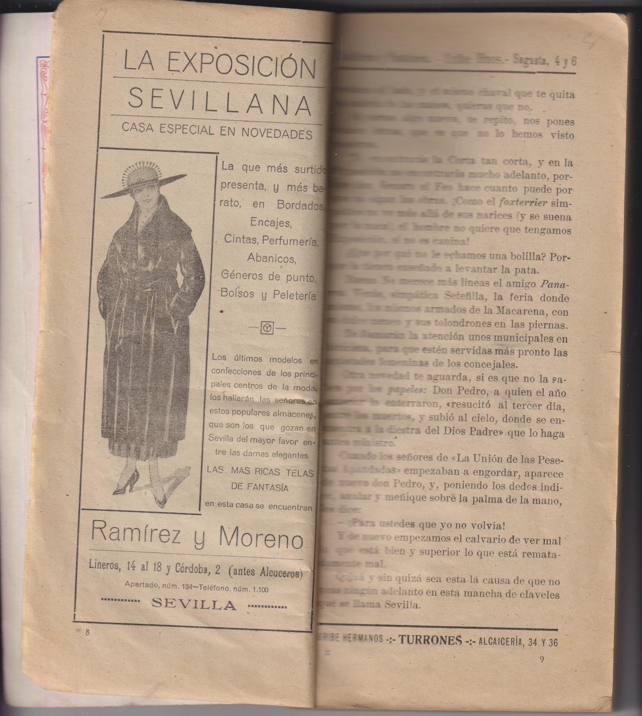 Sevilla en Broma. Guía Programa Galerín- Cuesta 1920