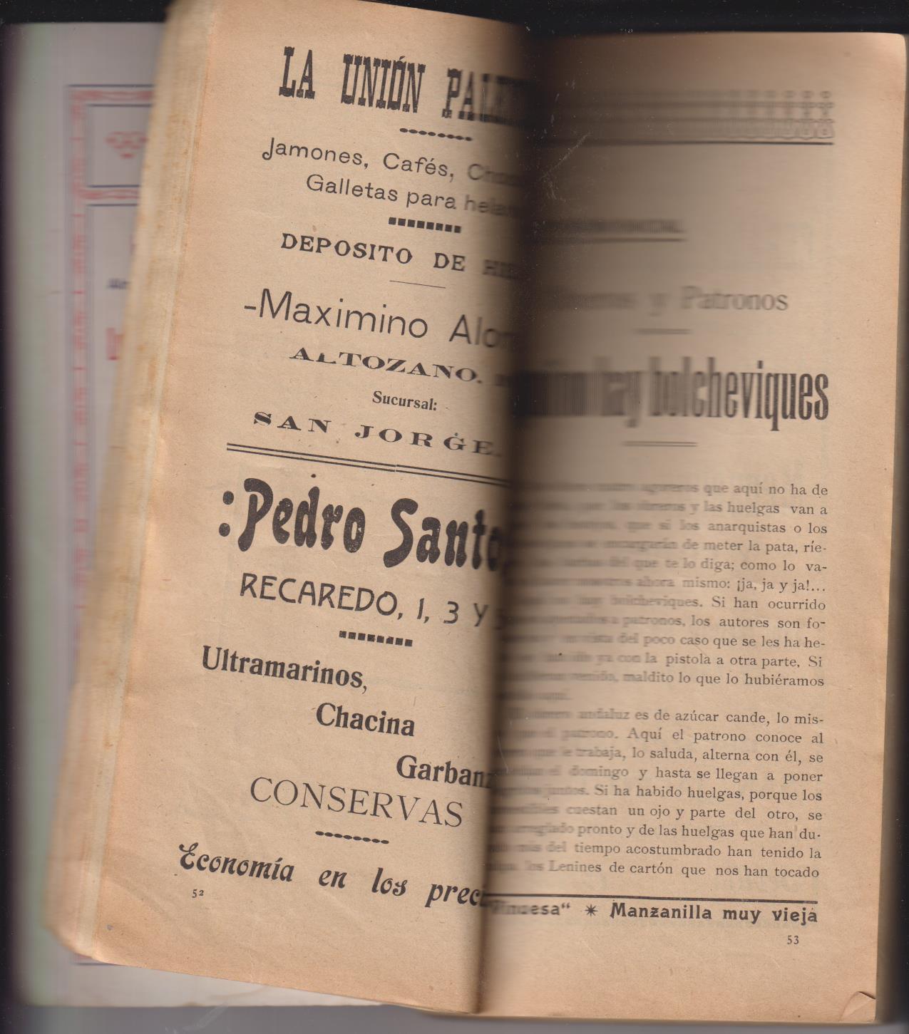 Sevilla en Broma. Guía Programa Galerín- Cuesta 1920