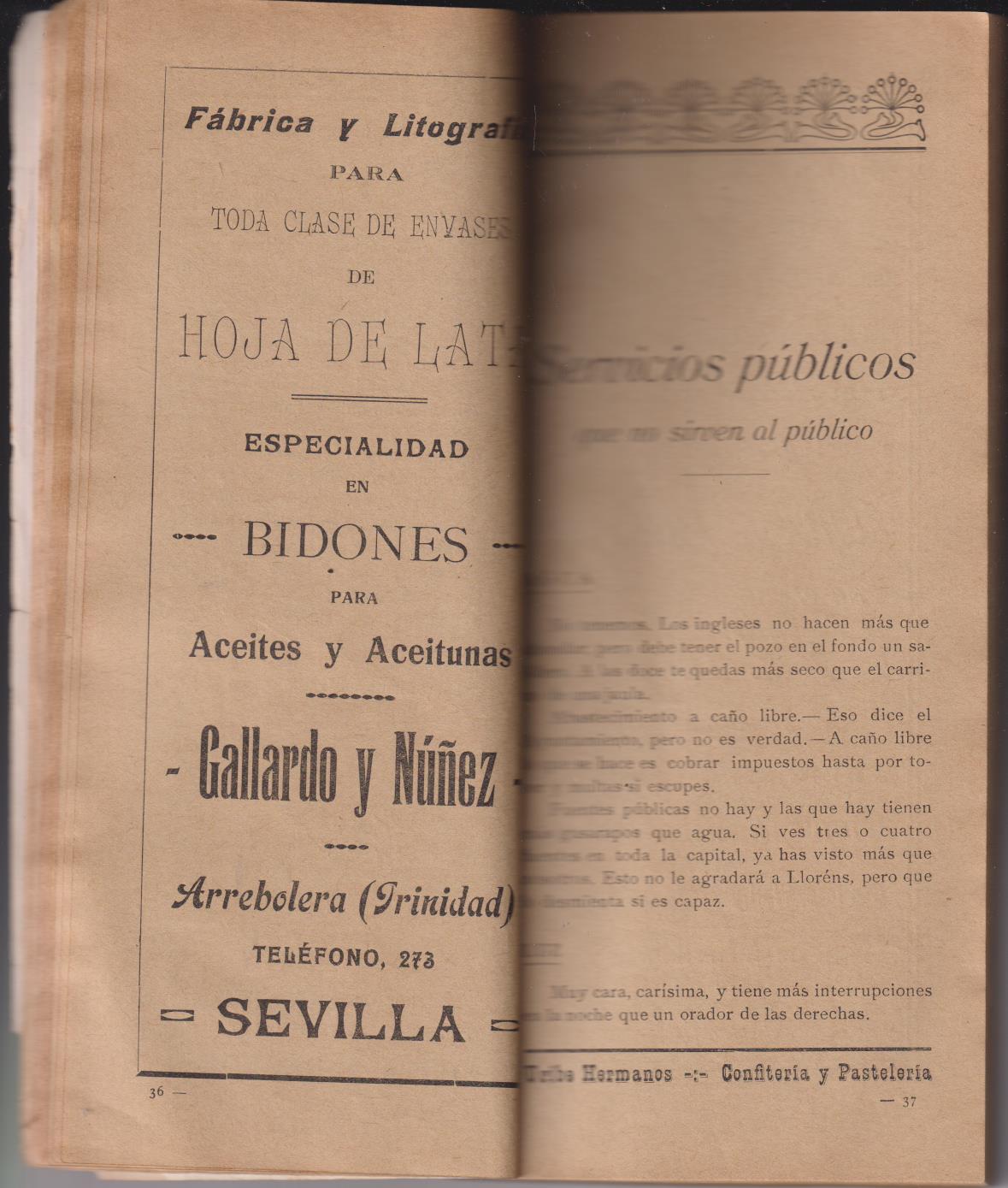 Sevilla en Broma. Guía Programa 1921 Galerín-Cuesta
