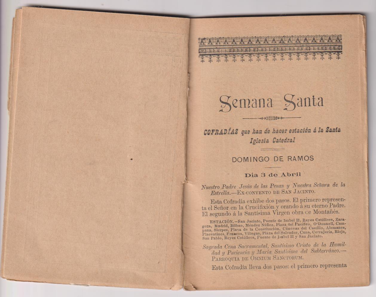 Fiestas de primavera en Sevilla 1898 (16x10) 48 páginas + 8 hojas en abanico. RARO