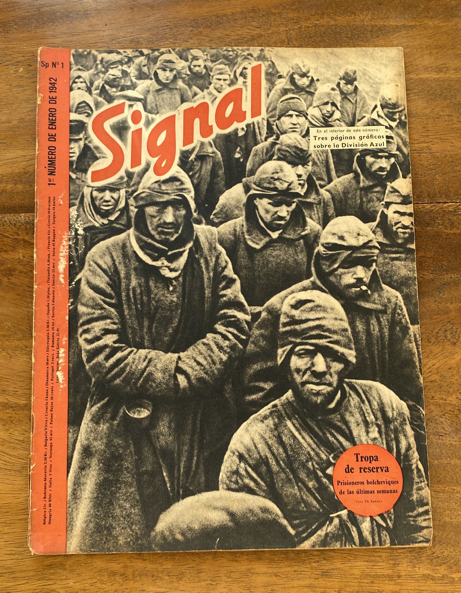 Signal 1º Número de Enero de 1942. Sp nº 1. Con tres páginas gráficas sobre la División Azul