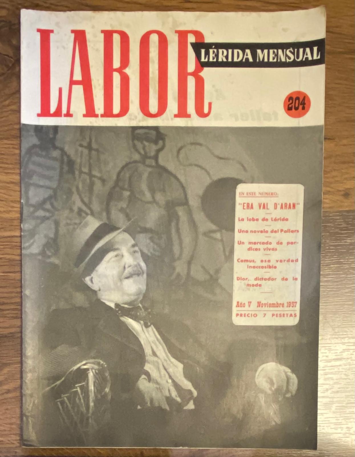 Labor. publicación informativa semanal gráfico nº 204. Lérida noviembre 1957