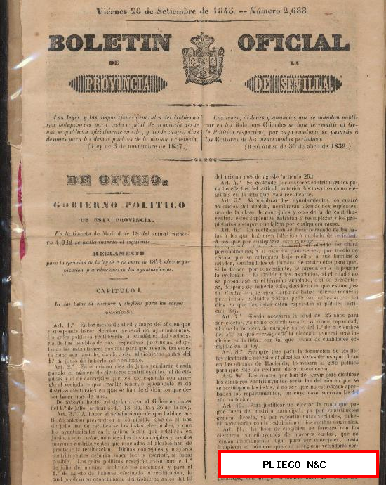 Boletín Oficial de la Provincia de Sevilla. Viernes 26 de Setiembre de 1845