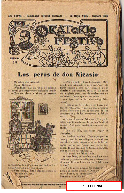 Oratorio Festivo. Semanario Infantil ilustrado. 31 cuadernillos años 1935 y 1936