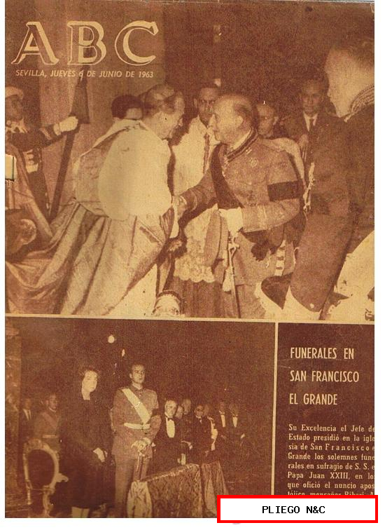ABC. Funerales por S.S. El Papa Juan XXIII. Sevilla 6 de Junio 1963