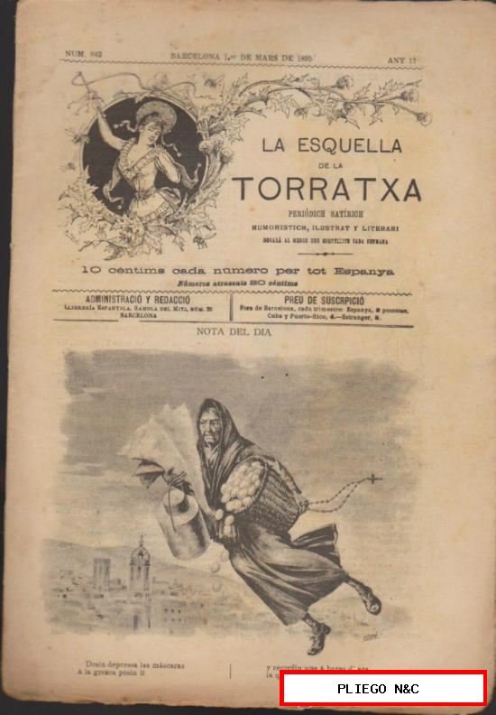 La Esquella de la Torratxa nº 842. Barcelona 1895