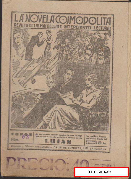 La Novela Cosmopolita nº 63. Hispano Americana 1935