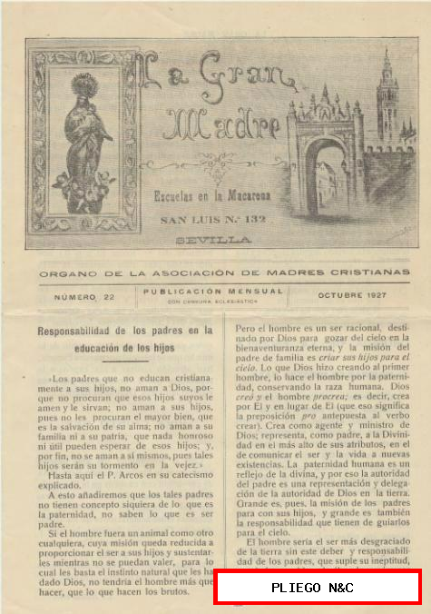 La Gran Madre nº 22. Octubre 1927. Sevilla