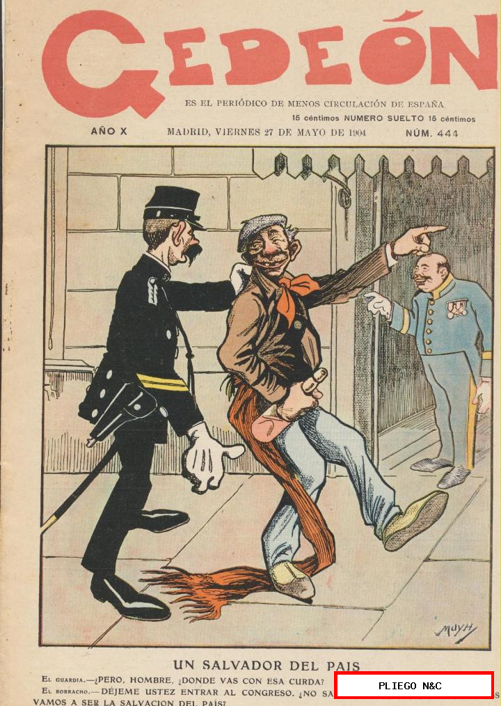 Gedeón semanario satírico nº 444. Madrid 27 de mayo de 1904