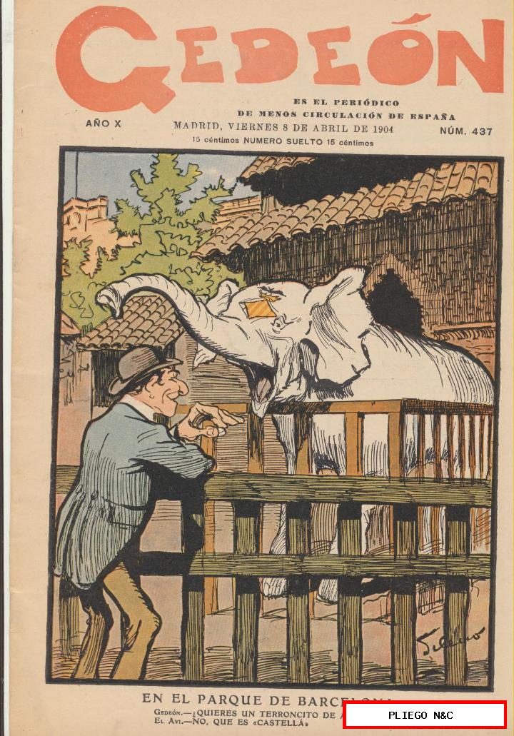 Gedeón semanario satírico nº 437. Madrid 8 de abril de 1904