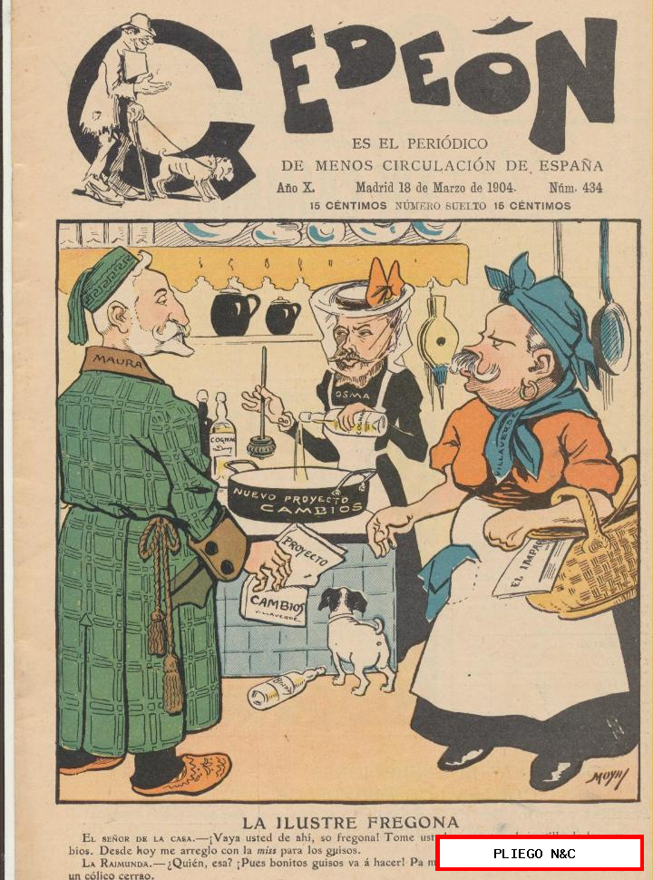 Gedeón semanario satírico nº 434. Madrid 18 de marzo de 1904