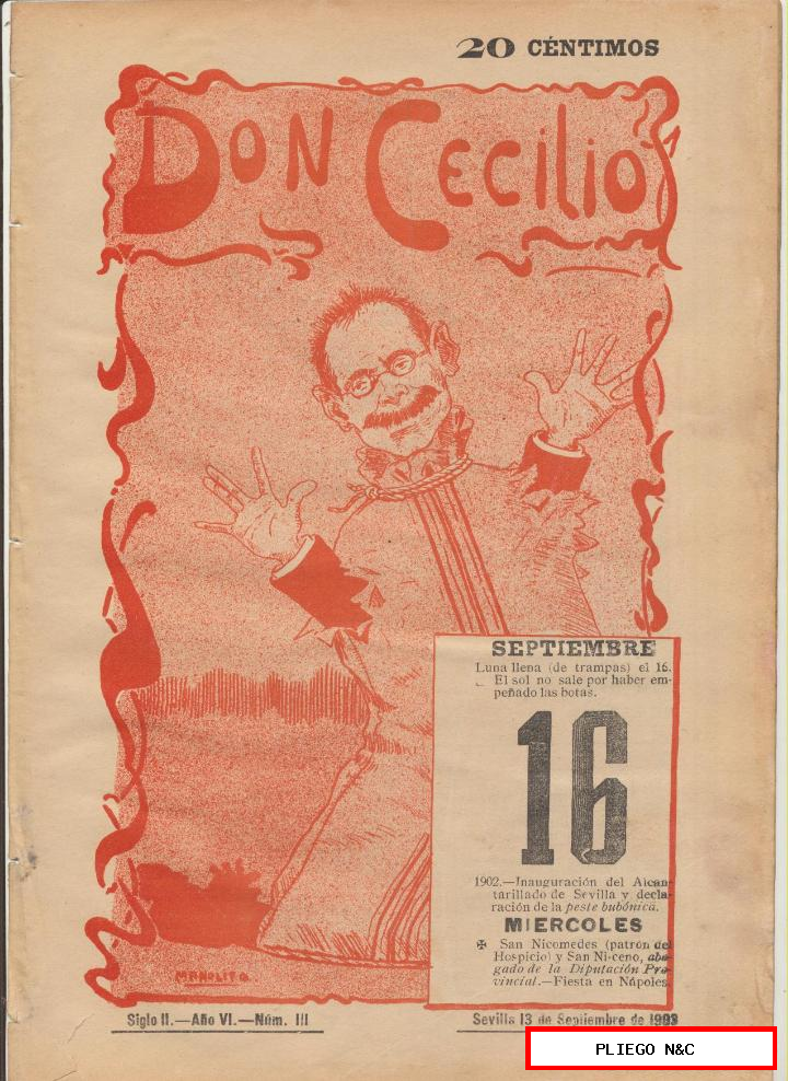don Cecilio nº 111. Sevilla 13 de septiembre de 1903