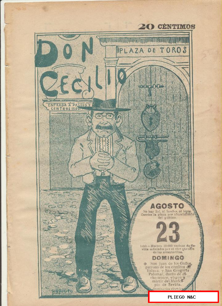 don Cecilio nº 108. Sevilla 23 de agosto de 1903