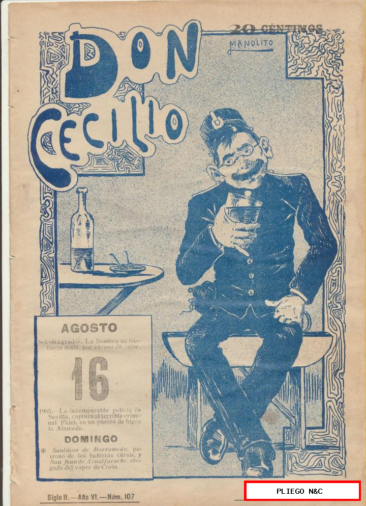 don Cecilio nº 107. Sevilla 16 de agosto de 1903