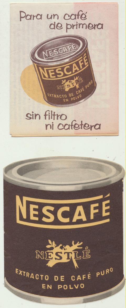 Publicidad de Nescafé. librito y troquelado.