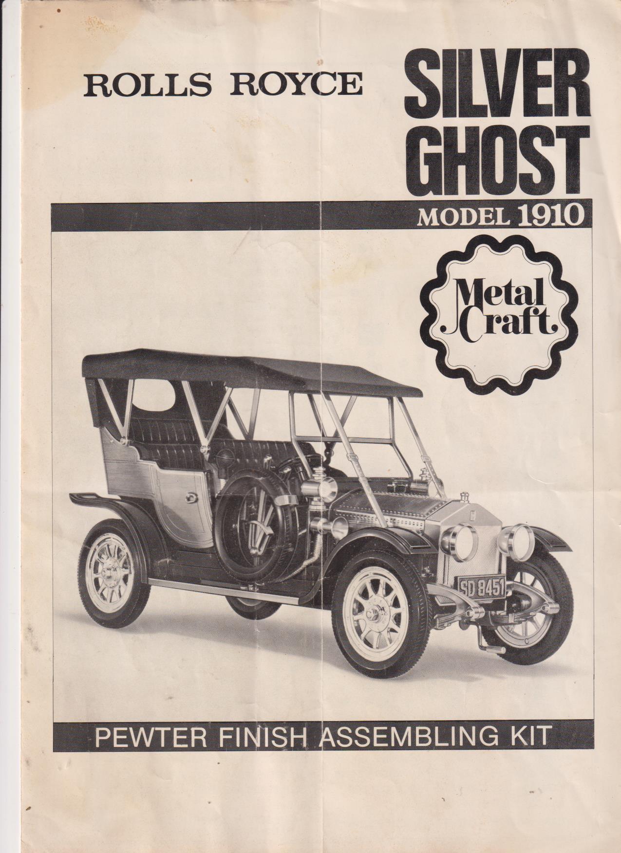 Rolls Royce. Silver Ghost. Model 1910.Publicidad del Kit de montaje