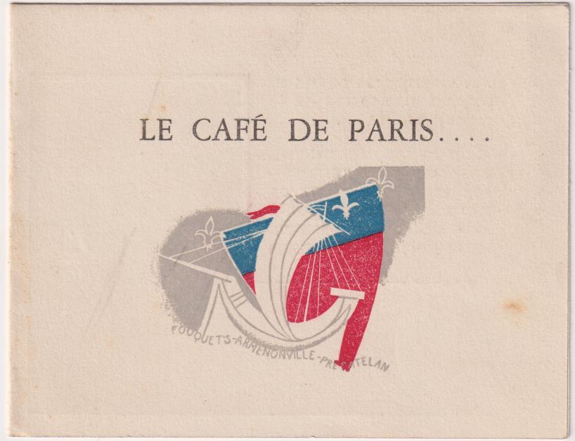 Le Café de Paris... Cartulina doble hoja (10,5x13,5) Paris. Publicidad