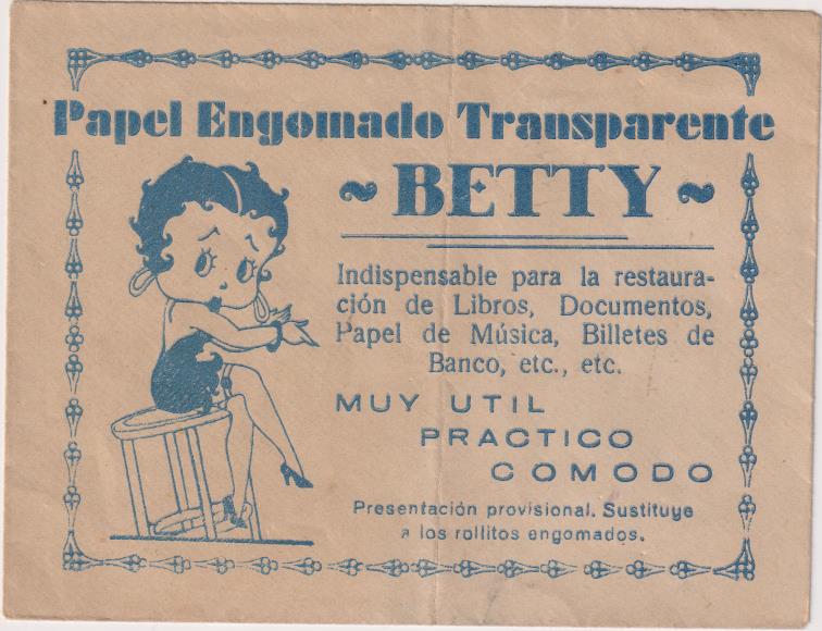 Papel Engomado Transparente Betty. Sobre (9,5x12,5) contiene papel transparente