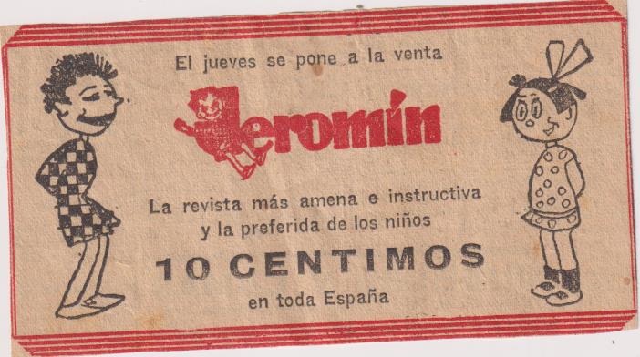 Jeromín.Publicidad del Tebeo del mismo nombre (6,5x11,5) Recortado de revista.Año 1929