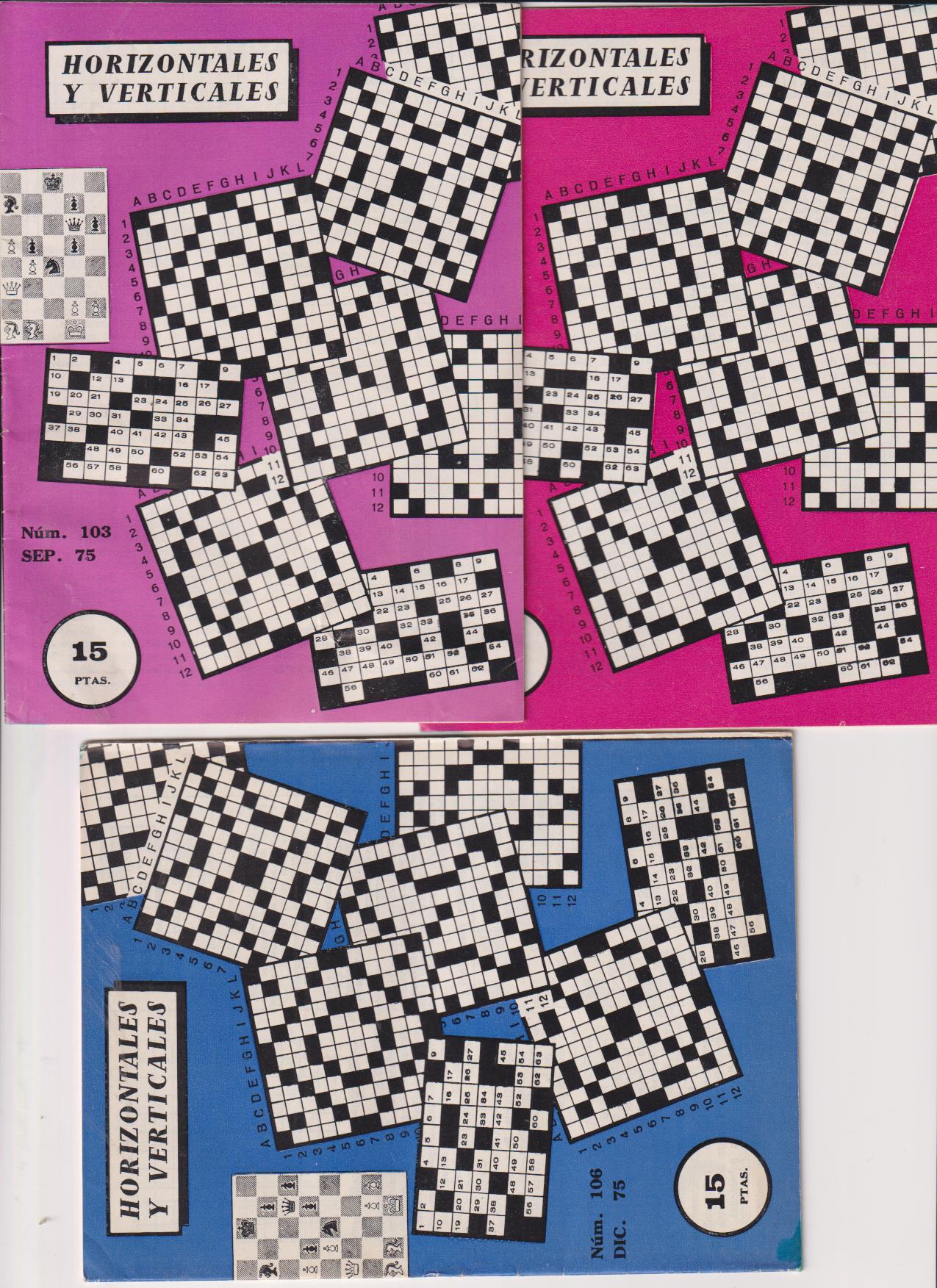 lote DE 3 cuadernos horizontales y Verticales nº 100, 103 y 106. (15x12) 18 pp. SIN USAR