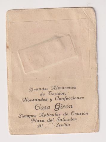 Cromo Postal (7,5x5) ojos movibles. Publicidad de Confecciones Csa Girón, Sevilla