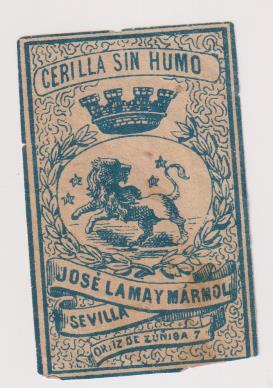 Parte de envoltura de cerillas. José lama y Mármol. Sevilla Siglo XIX