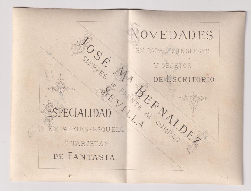 Cromo Tarjeta doble (10x13,5) José Mª Bernáldez. Objetos de Escritorio. Sierpes 16