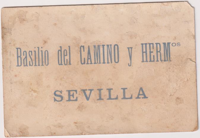 Cromo Tarjeta (11x7,5) Basilio del Camino y Hermanos. Sevilla. Siglo XIX-XX