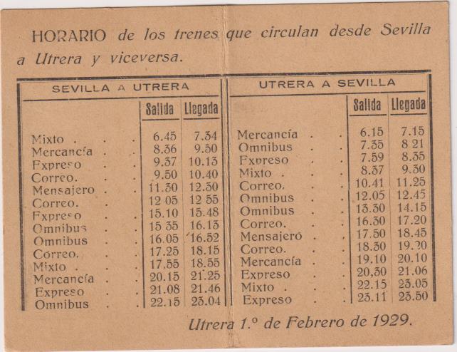 Santos. Cosario Diario a Sevilla, Bailen, 42. Utrera y Pérez Galdós, 23 Sevilla, Año 1929