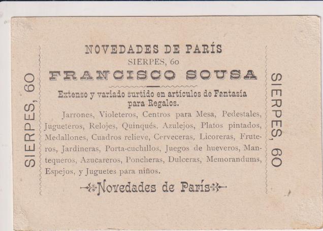 Cromo-Tarjeta (10,5x7) Novedades de Paris. Francisco Sousa. Novedades de parís