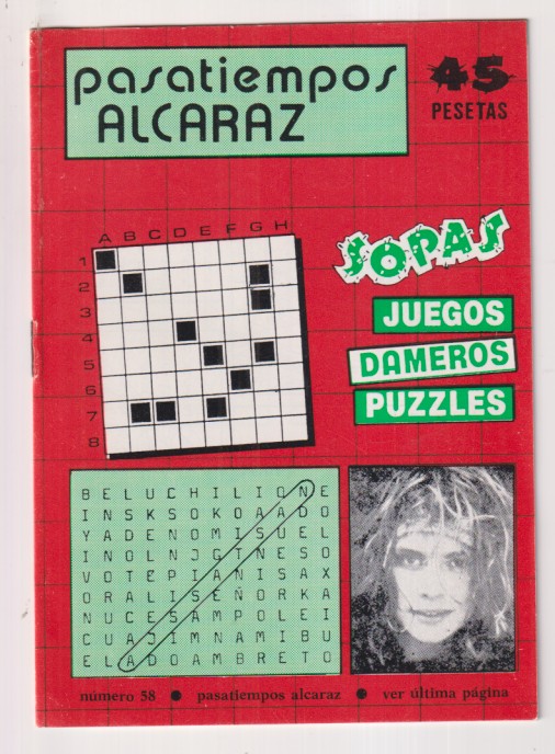 Pasatiempos Alcaraz nº 58. sin usar