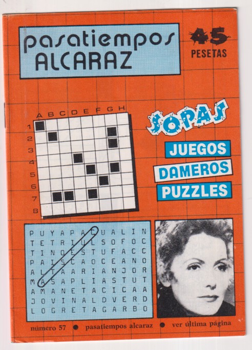 Pasatiempos Alcaraz nº 57. sin usar
