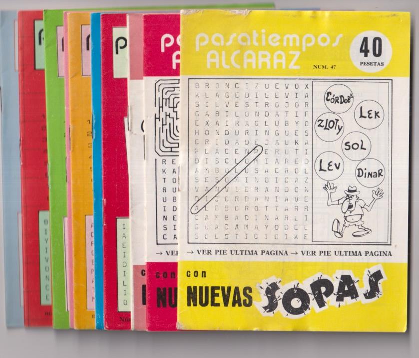 pasatiempos Alcaraz. Lote de 11 ejemplares: 47, 48, 51, 52/59. sin usar