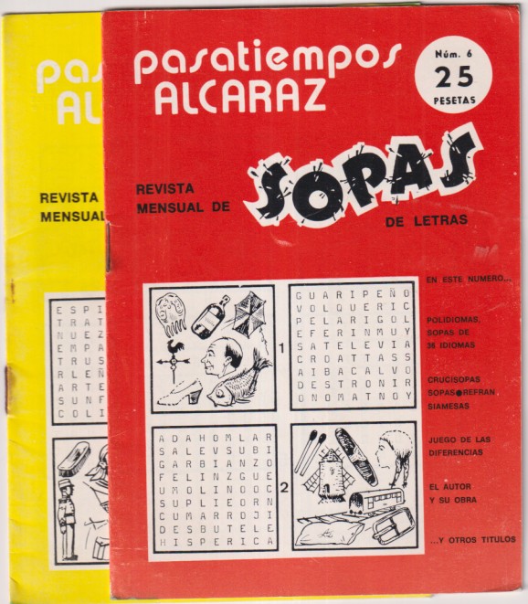 Pasatiempos Alcaraz Lote de 2 Ejemplares. sin usar