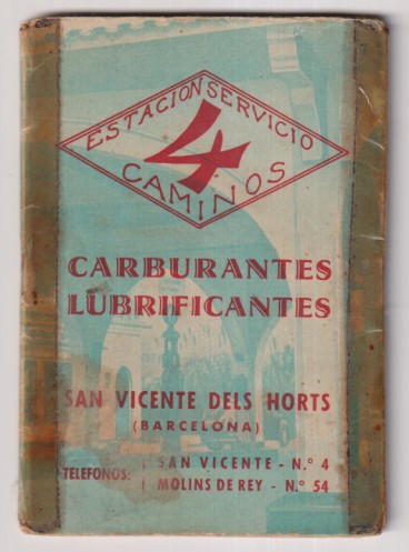 Librito para conductores con distancias kilométricas, señales de tráfico. Paradores... Publicidad estaciones de servicios 4 Caminos. S. Vicente d. H