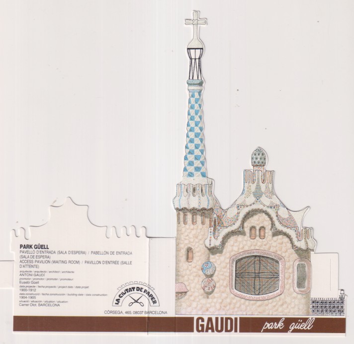 Cartulina (1710,5 cm) Troquelado. park Guell. la Ciutat de paper.