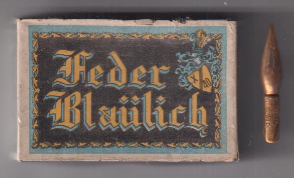 Feder Blaulich. Cajita (74x50x23 mm.) de plumillas. Contiene 40 plumillas