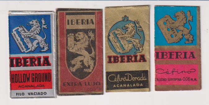 Cuchillas de Afeitar Iberia. Lote de 4 diferentes. Solo fundas