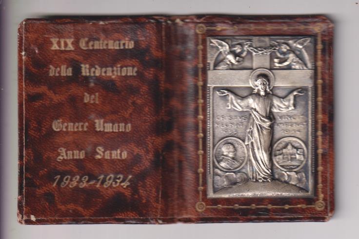 Cartera. Piel (11x7,3) y placa metálica. Roma Año Santo 1933-1934