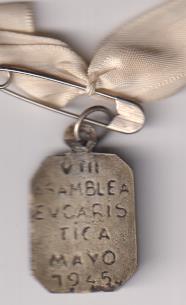 Medalla (AE-2,8 Cms.) Cáliz, en R/ VIII Asamblea Eucarística Mayo 1925. Con cinta